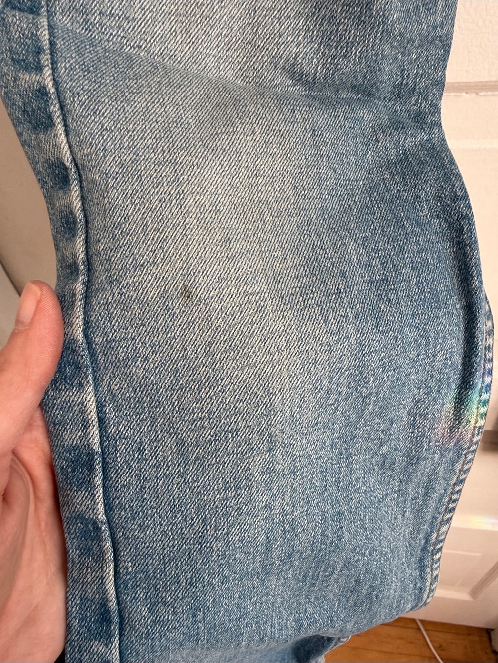 Re/Done Faded Light Blue Slim Straight Jeans - Picture 2 of 9